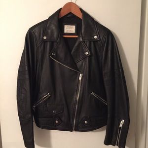 Leather moto jacket